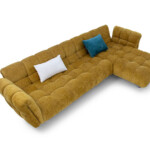 Sectional L Shaped Sofa Yellow Couch Furniture