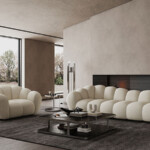Double Fabric Sofa Modern Minimalist Leisure Living Room Sofa