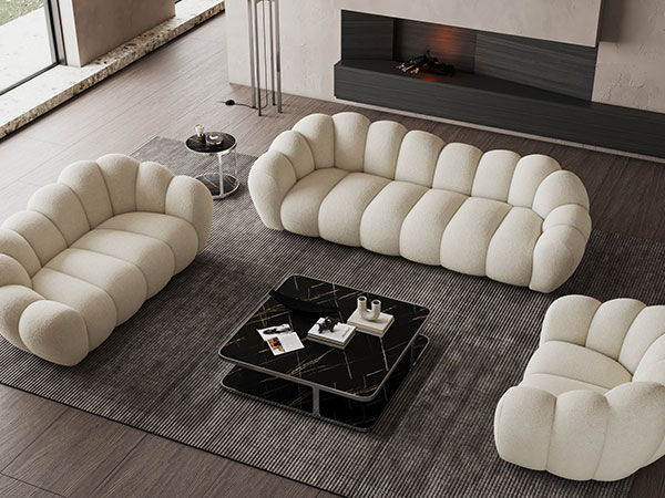 Double Fabric Sofa Modern Minimalist Leisure Living Room Sofa