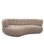 Yellow Chaise Sectional Fabric 3 Seater Curved Living Room Sofa