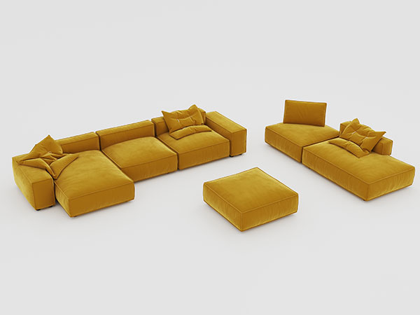 Modular Sofa New Velvet Grey Purple Yellow Green Sofa