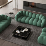 321 sofa French white green cream fabric modern simple living room sofa