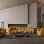 321 sofa French white green cream fabric modern simple living room sofa