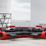 Corner Sectional Sofa Fashion Creative Black Red Yellow Gray Leather Recliner